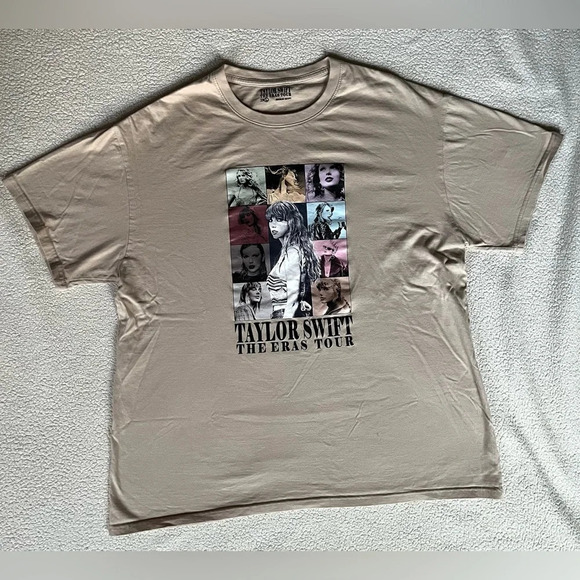 Taylor Swift Eras tour official. Rare beige/tan with colored photo collage. 2XL - Picture 1 of 8